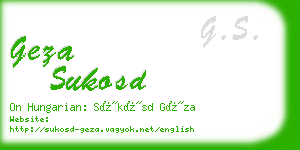 geza sukosd business card